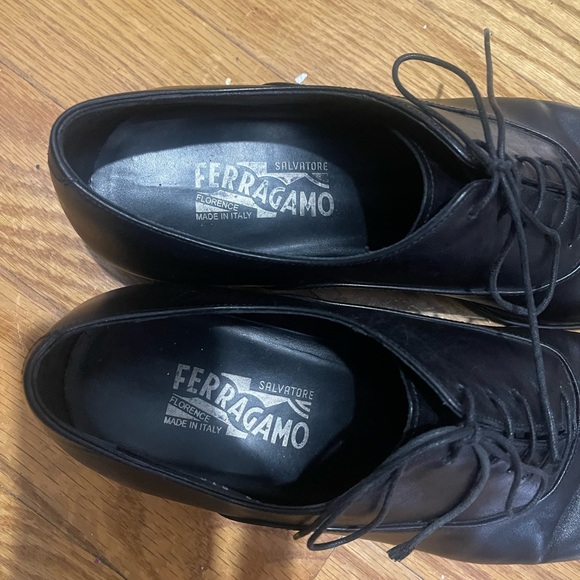 Salvatore Ferragamo Classic Black Cap-Toe Lace-Up Shoes Sz 11 D main image 11